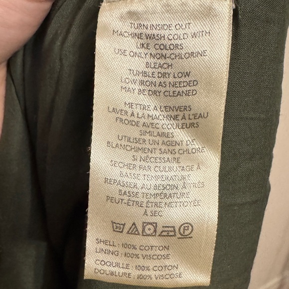 By Anthropologie Katerina Button Front Puff Sleeve Green Plaid Maxi Dress size L - Picture 8 of 9